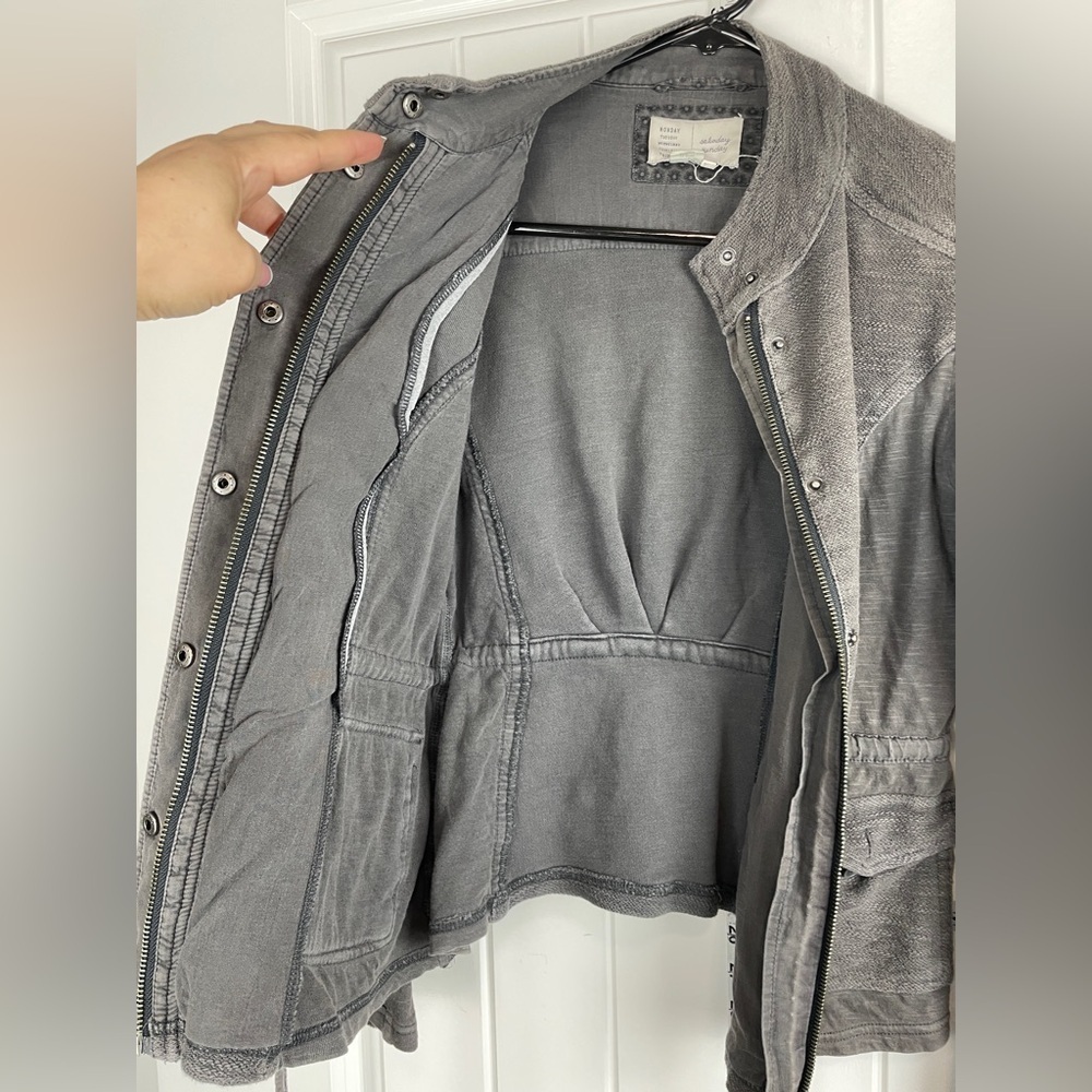 Anthropologie Gray Military Jacket - Picture 6 of 10